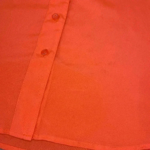 Womens J. Crew Neon Orange Blouse - 2 - Picture 3 of 5